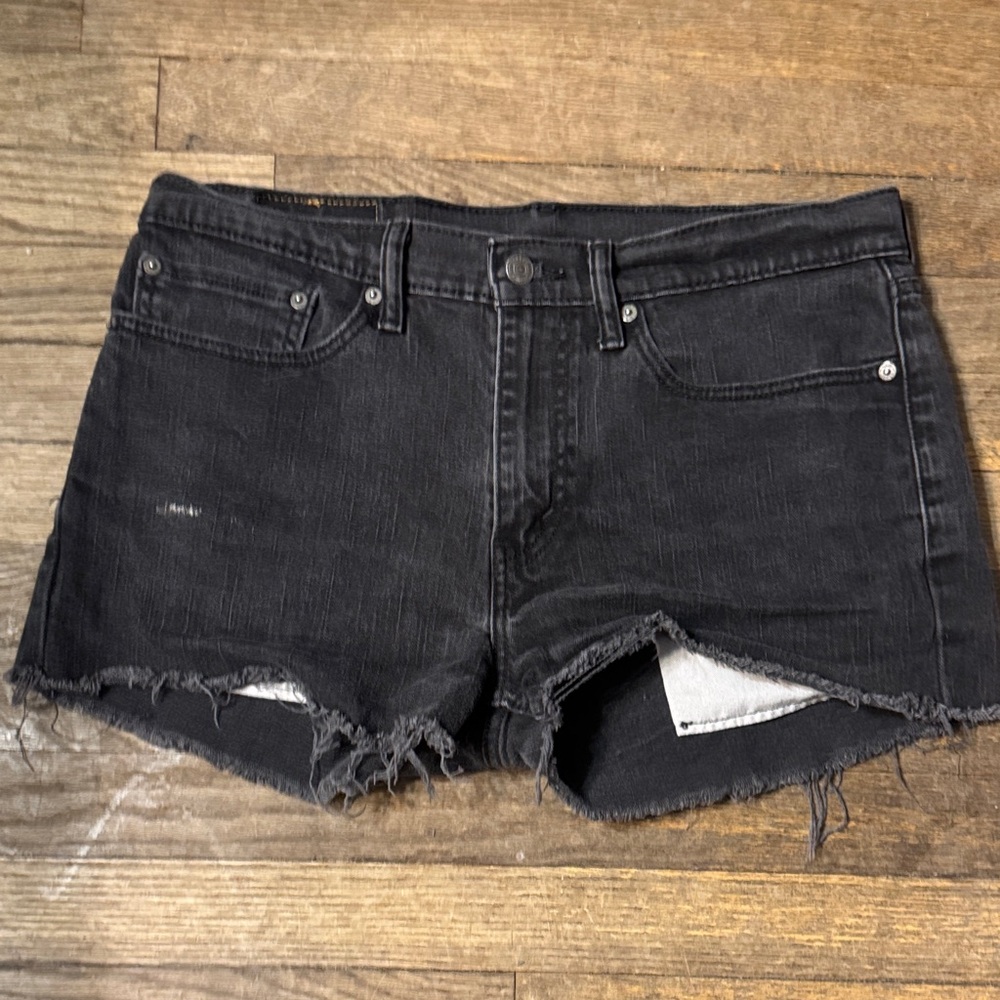 Levi's Black Jean Cut Off Shorts for Women Sz 34 Waist